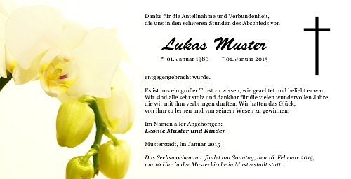 Danksagungskarten Trauer Orchidee