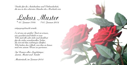 Danksagungskarten Trauer Rose