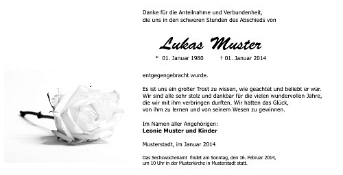 Danksagungskarten Trauer Rose