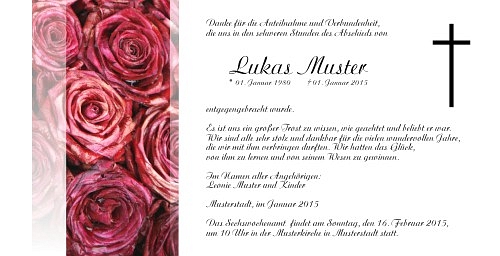 Danksagungskarten Trauer Rose