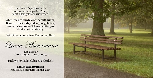 Danksagungskarten Trauer Sommer