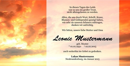 Danksagungskarten Trauer Sommer