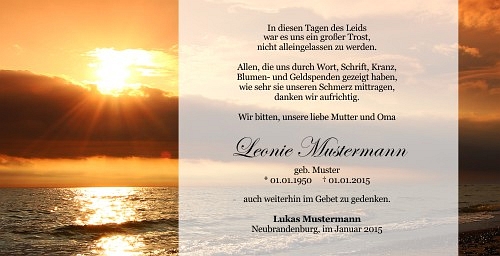 Danksagungskarten Trauer Sommer