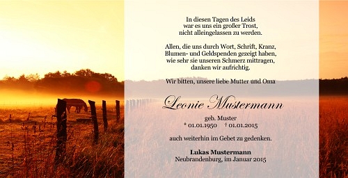 Danksagungskarten Trauer Sommer