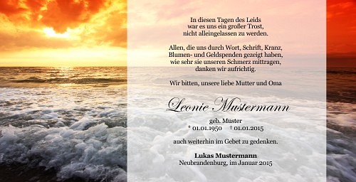 Danksagungskarten Trauer Sommer