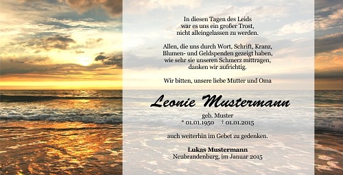 Danksagungskarten Trauer Sommer