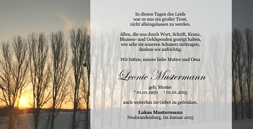 Danksagungskarten Trauer Sommer