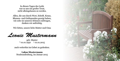 Danksagungskarten Trauer Sommer