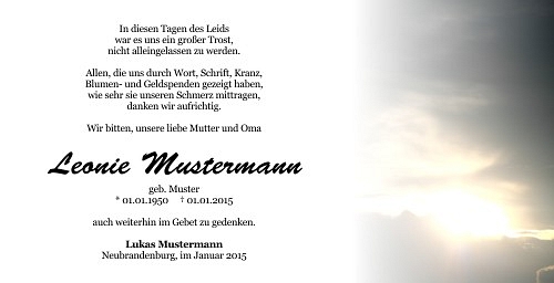 Danksagungskarten Trauer Sommer