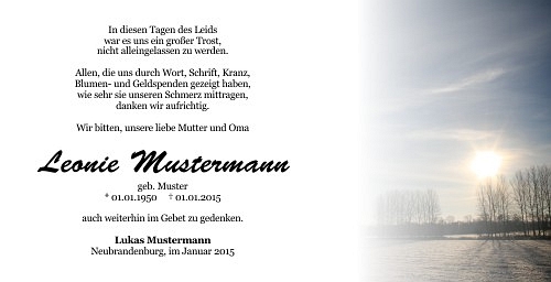 Danksagungskarten Trauer Sommer