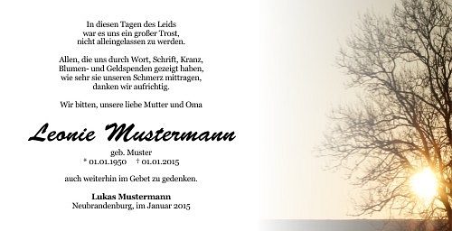 Danksagungskarten Trauer Sommer