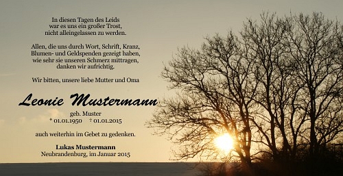 Danksagungskarten Trauer Sommer