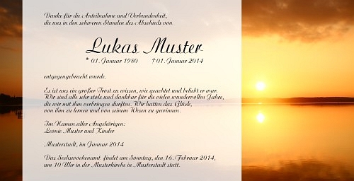 Danksagungskarten Trauer Sommer