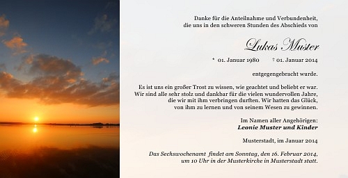 Danksagungskarten Trauer Sommer