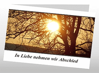 Danksagungskarten Trauer Sonne