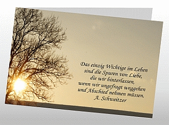 Danksagungskarten Trauer Sonne